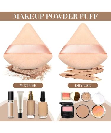 Triangle Makeup Sponge Set - 4 Pcs Cosmetics Face Powder Puff for Foundation - Soft Velvet Body Cushion Pads in Black Nude - Buy Online on GoSupps.com