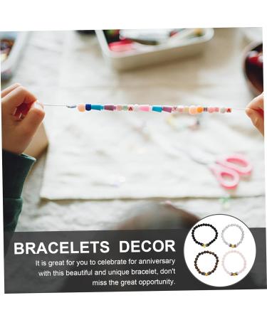 SOIMISS Crystal Stone Yoga Decor 4pcs Beaded Wrist Chain for Couples | Chakra Copper Beads Bracelet | Motion Sickness Relief - Buy Online on GoSupps.com