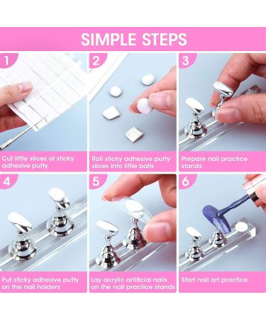 Flasoo Acrylic Nail Holder Stands Set with Magnetic Tip Holders - Silver - Buy Online on GoSupps.com