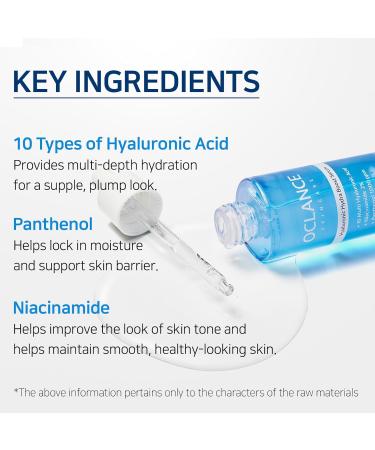 OCLANCE Hyaluronic Hydra Boost Serum with 10 Multi Hyaluronic Acid Niacinamide Panthenol | Lightweight Hydrating for Glowing Skin | Non-Greasy Fragrance-Free Korean Skincare | 50ml / 1.69 fl. oz - Buy Online on GoSupps.com