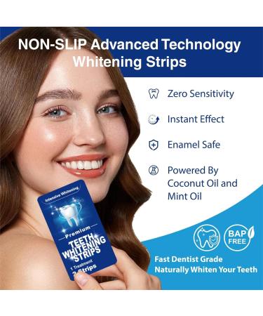 Professional Teeth Whitening Strips - 42 Non-Sensitive Treatments | Safe & Effective Home Teeth Whitener Kit with Mint Flavor - Buy Online on GoSupps.com