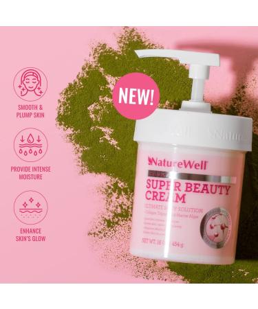 NATURE WELL Clinical Super Beauty Cream - Collagen Tripeptide & Marine Algae Formula for Face, Body & Hands - 16 Oz - Buy Online on GoSupps.com