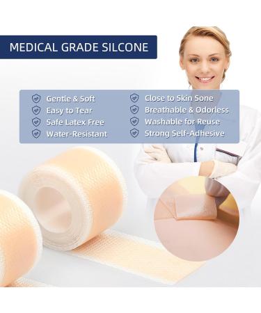 Medical Grade Silicone Scar Tape | Extra Long 59x1.5 Roll for Surgical C-Section Keloid & Tummy Tuck Scars | Reusable Scar Sheets - Buy Online on GoSupps.com