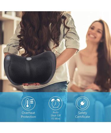 Lentcare Shiatsu Back and Neck Massager with 4 Heated Rollers - Deep Tissue Massage Pillow for Office, Home, Car - Athletes & Muscle Pain Relief - Black - Buy Online on GoSupps.com