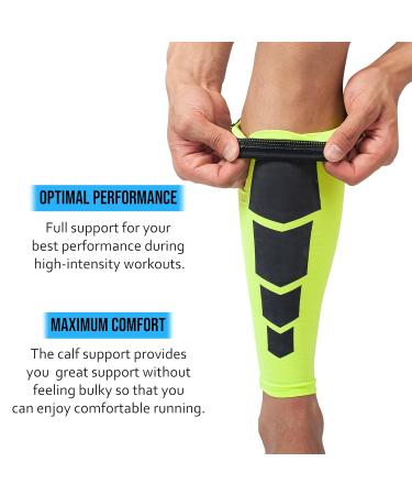 360 RELIEF Compression Calf Sleeves - Green, Large - 1 Pair | For Fitness, Sports, Shin Splints, Muscle Cramps | Running, Hiking, Marathon | Includes Mesh Laundry Bag - Buy Online on GoSupps.com