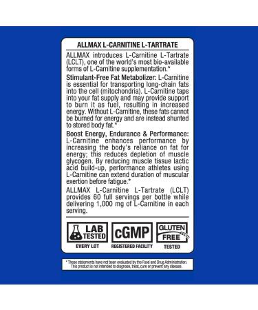 L-Carnitine + Tartrate 120 Capsules by ALLMAX - Premium Energy Booster and Fat Metabolizer - Buy Online on GoSupps.com