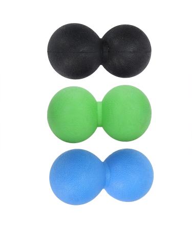 Verdant touch fitness fascia ball tpr yoga massage ball set portable fitness fascia gymnastics ball for muscle relaxation black green blue
