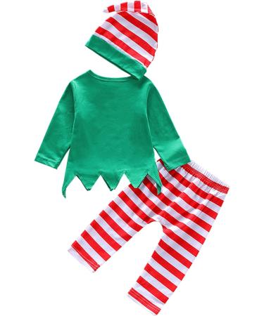 LIKPOJA Newborn Baby Christmas Elf Outfit with Elf Hat | Santa Costume for Baby Boys & Girls 6-9 Months | Green Elf Romper - Buy Online on GoSupps.com