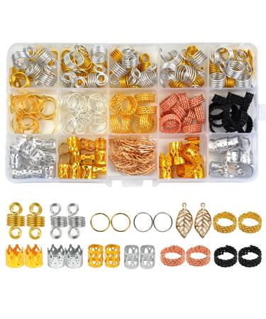 Dreadlocks Jewelry Kit - 200 Metal Hair Cuffs, Rings & Pendants for Braids | Hair Clip Decor - Buy Online on GoSupps.com