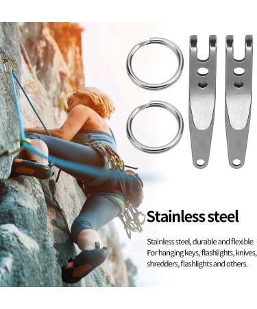 Dilwe Suspension Pocket Clip  2Pcs Outdoor Stainless Steel Belt Clip Mini Suspension Clip with Keychain - Buy Online on GoSupps.com