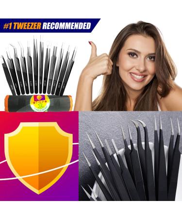 12 Pack Precision Tweezers Set â€“ Craft, Soldering, Jewelry, Eyelash & Eyebrow Tweezers with Handy Case - Buy Online on GoSupps.com