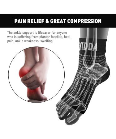 AVIDDA Plantar Fasciitis Compression Socks - Pain Relief for Men and Women (Black, Medium) - Buy Online on GoSupps.com