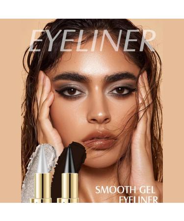 Rationalu Gel Eyeliner Rational Gel Eyeliner Natural Black Eyeliner Cream Waterproof Smudge Proof Ayky Long Wear Gel Eyeliner Matte Smokey Eye Liners Eyeshadow Stick for Party Looks (#02+#03) - Buy Online on GoSupps.com