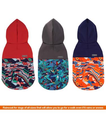 BPS Waterproof Rain Jacket for Pets - Dog Raincoat with Hood Bag 100% Polyester - Sizes for Small Medium Large & 6XL (Decorative Blue) - Buy Online on GoSupps.com