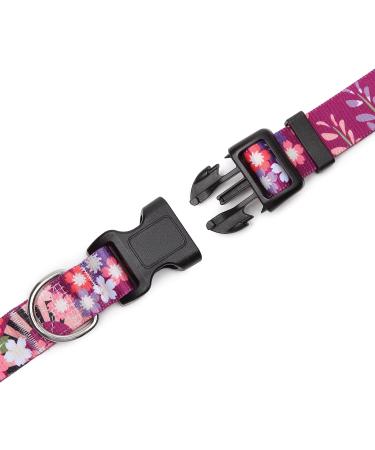 Buy Mercano Adjustable Dog Collar - Soft Nylon Comfort & Durable Pattern for Small to Medium Dogs & Cats (L Colorful Flowers) - Buy Online on GoSupps.com