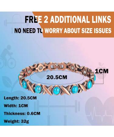 Yinox Women's Magnetic Copper Bracelet with Colored Stones | High-Strength & Gift Box Included - Buy Online on GoSupps.com