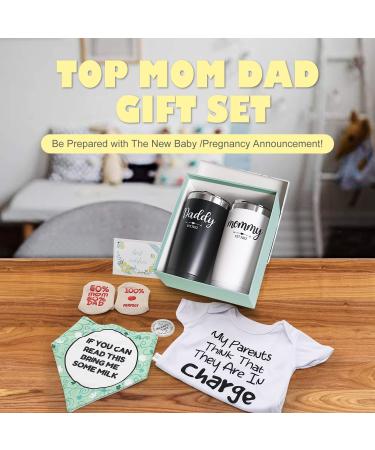 Pregnancy Gifts for First Time Moms: Daddy and Mommy Est 2022 20oz Insulated Tumblers Set - Top New Parents Gifts for Baby Shower - Buy Online on GoSupps.com