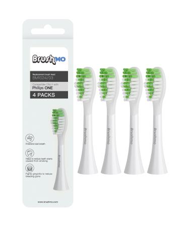 Brushmo Replacement Toothbrush Heads Compatible with Philips Sonicare One Toothbrush for HY1100/HY1200 BH1022/03 Brush Head (Mint Blue) 4 Pack