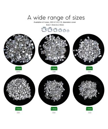 Nail Rhinestones 1728pcs Clear Diamond Beads for Nails Art - YGDZ Nail Gems Crystal Stones - 288pcs of Each Size SS3 4 5 6 8 10 - Perfect for Nail Art Crafts - Buy Online on GoSupps.com