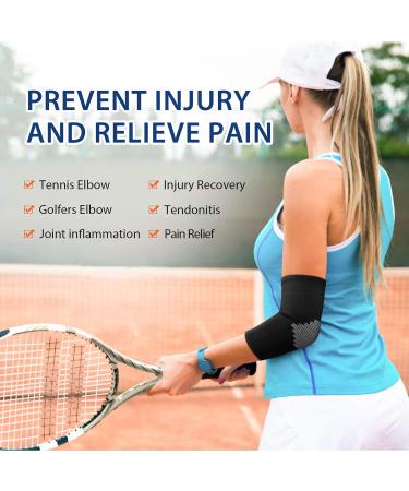 AVIDDA Elbow Support Sleeve | Compression Arm Brace for Tennis & Golfers Elbow | Joint Pain Relief | Unisex | Black - Buy Online on GoSupps.com