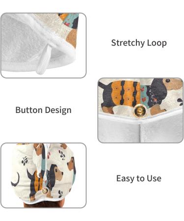 Dachshund Dogs Hair Towel 2 Pack | Super Absorbent Quick-Dry Hair Turbans for Women & Girls - Buy Online on GoSupps.com