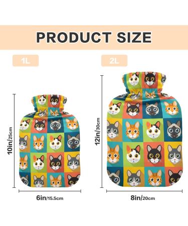 Buy Cute Colorful Cat Heat Bottle - 1L Hot Water Bottle for Pain Relief & Warmth | Perfect for Sports Injuries & Cozy Comfort - Buy Online on GoSupps.com