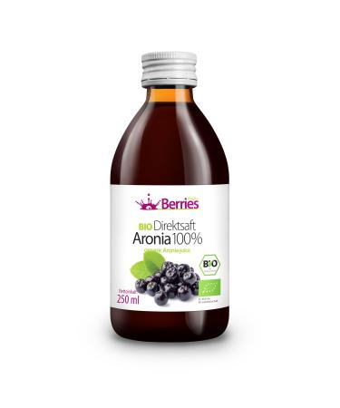 Berries polska bio juice pressed directly from organic fruit cold -pressed - without dyes without sugar without GMO without preservatives - vegan vegetarian organic - flavor aronia - 250ml aronia 250 ml (1 Pack)