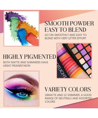 Rechoo 40 Color Eye Makeup Palette - Matte & Shimmer Shades for Bright & Bold Looks - Buy Online on GoSupps.com