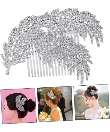 DOITOOL 1pc Wedding Hairpin Wedding Hair Clip Wedding Headpiece Mothers Day Side Combs Wedding Hair Accessories Silver Headpiece Silver Hair Clip Pearl Rhinestone Headgear Leaf Bride - Buy Online on GoSupps.com
