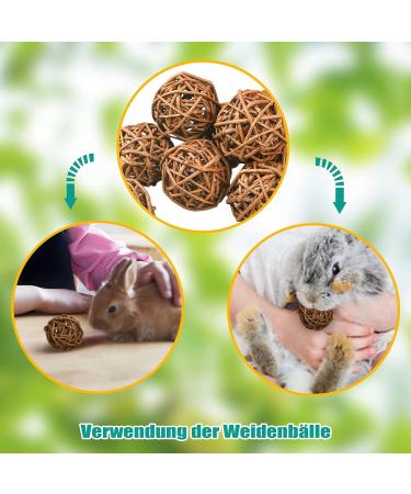 9-Piece Willow Ball Chew Toys for Small Animals | Rabbit Guinea Pig Hamster & Bird Accessories - Buy Online on GoSupps.com