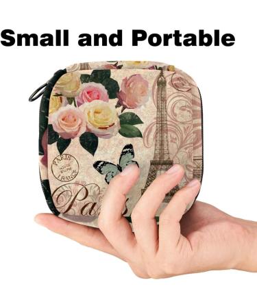 Portable Women's Binding-Storage Bags | Menstrual Cup & Tampon Pocket | Teenage Girls First Period Essentials | Retro Paris Design - Buy Online on GoSupps.com