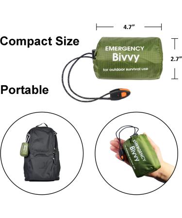 GOGOOD Camo Emergency Sleeping Bags 4 Pack - Lightweight Survival Bivvy Sack for Camping and Hiking - Stay Warm After Disasters - Portable Gear with Whistles (1 Person) - Buy Online on GoSupps.com