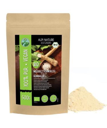 Organic ground horseradish horseradish root from certified organic farming organic horseradish powder 100% natural horseradish powder without additives vegan (500 GR (1.1lb))