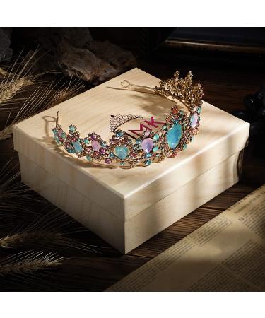 Baroque Vintage Rhinestone Crystal Queen Crown - Wedding Tiara for Bride - Princess Crown for Prom/Christmas/Halloween/Birthday - Buy Online on GoSupps.com