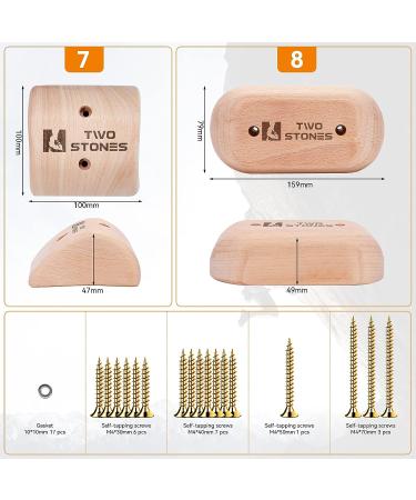 Wooden Rock Climbing Holds Set for Kids and Adults | Variety Screw-On Hand Holds with Mounting Hardware - Buy Online on GoSupps.com