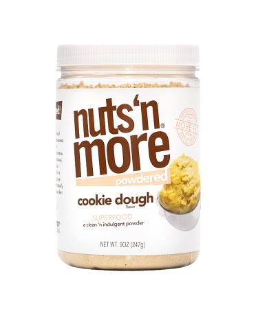 Nuts N More Cookie Dough Peanut Butter Powder, All Natural Keto Snack, Low Carb, Low Sugar, Gluten Free, Non-GMO, High Protein Flavored Nut Butter (9 oz Jar)