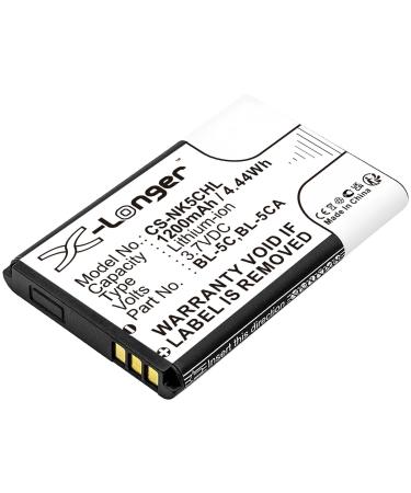 BL-5C BL-5CA 1200mAh Battery Compatible with 6630 2600 Classic N70 1600 3620 3.7V