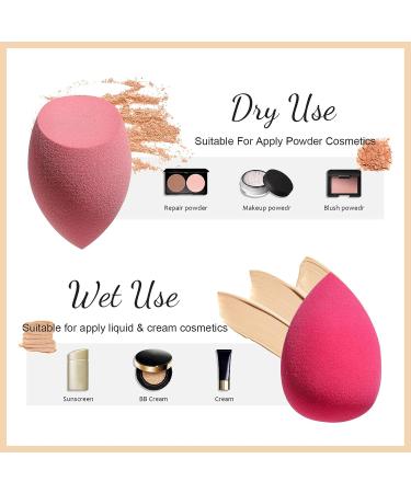 BS-MALL Foundation Makeup Brush Set with 3 Makeup Sponges - Synthetic Powder Cream Cosmetics Brushes for Face Magic Makeup - Buy Online on GoSupps.com