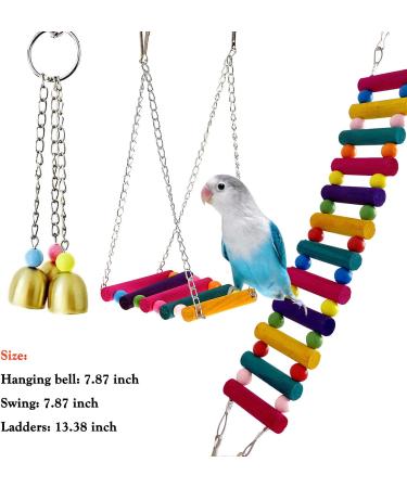 6-Pack Bird Parrot Swing Ladders & Chewing Toys - Cage Accessories for Small Parakeets, Cockatiels, Lovebirds, Conures, Macaws, Finches - Buy Online on GoSupps.com