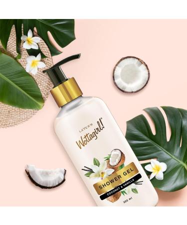 Wottagirl Coconut & Vanilla Shower Gel | Non-Toxic Paraben Free | 300ML for Women - Shop Internationally - Buy Online on GoSupps.com
