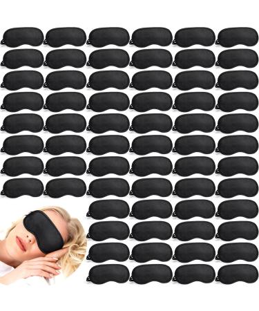 200 Pcs Eye Mask Sleeping Blindfold Eye Cover with Adjustable Strap for Games Party Team Building Travel Individually Wrapped Sleep Eye Cover for Women Men Kids (Black)