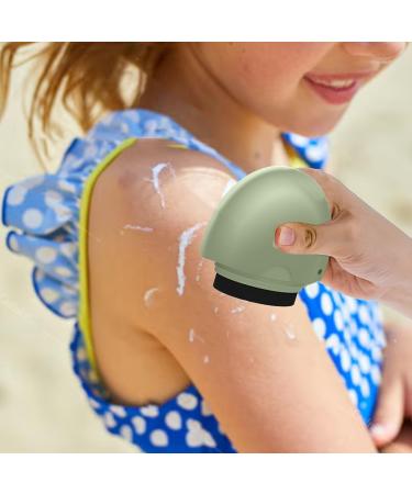 Refillable Roll-On Applicator Sun Lotion Applicator Sun Cream Brush Portable Sunscreen Roll On Brush BPA Free Roll on Sponge Sunscreen 2 In 1 Sunscreen Applicator (Green)