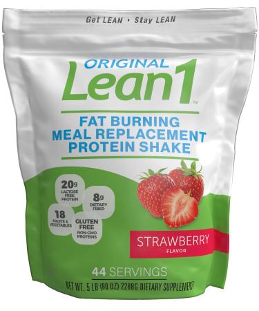 Lean1 Strawberry 5 Pound (44 servings)  Fat Burning Meal Replacement