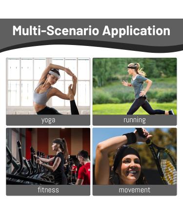 Thin Sport Hair Bands for Women - 3-Piece Elastic Slipproof Headbands for Yoga Running Basketball (Black White Gray) - Buy Online on GoSupps.com