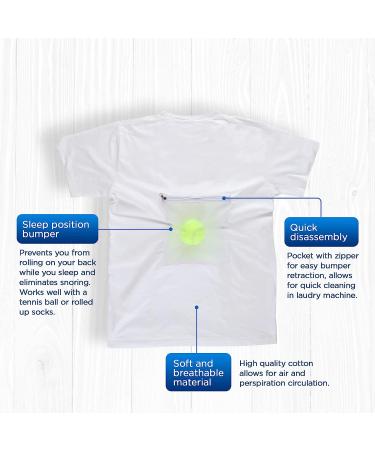 Stop Snoring T-Shirt - Comfortable Snore Stopper for Back Snorers - Health Expert Recommended - Eliminates Snoring by Adjusting Sleeping Position - Guide to Snoring Ebook (Large) - Buy Online on GoSupps.com