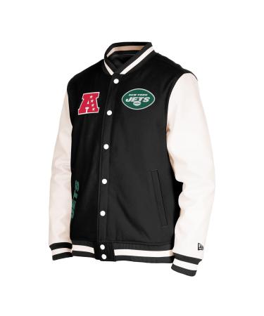 New Era NFL 2023 Sideline Jacket American Football Team Logo Conference Logo Team Name L #5-Jets-Black-White-31036