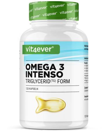 Vit4ever Omega 3 Premium 120 capsules with 80% omega-3 in triglyceride form carefully purified and sourced from sustainable fishing without unnecessary additives