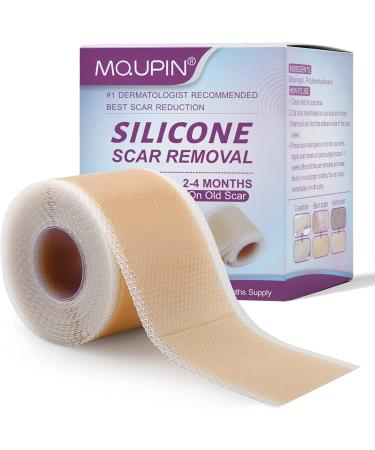 MQUPIN Silicone Scar Tape Roll (1.6 x 60 ) Silicone Scar Sheets Silicone Tape Reusable for C-Section Surgical Scar Keloid Acne Scar and Burn Scar - Buy Online on GoSupps.com