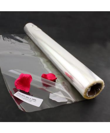 Tytroy Gift Wrapping Clear Cellophane Roll FOLDED for Gift Baskets, Christmas Wrapping Arts and Crafts (40 in. x 100 ft) 1 Count (Pack of 1)