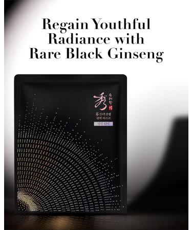 Sooryehan BLACK GINSENG Firming Facial Sheet Masks (5 pcs) - Korean Anti-Aging Mask for Skin Elasticity & Wrinkle Reduction | Shop Now for International Shipping - Buy Online on GoSupps.com